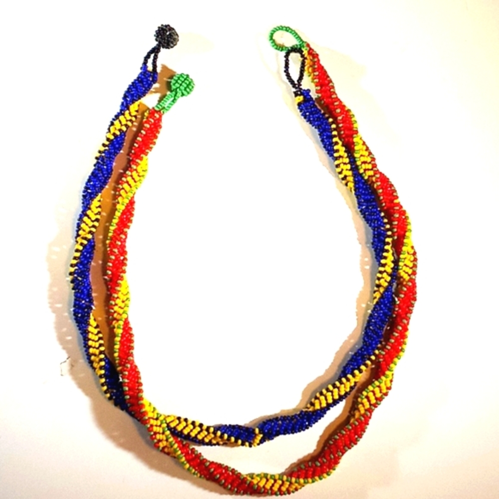 SET of 2! Handmade beaded twisted necklaces
